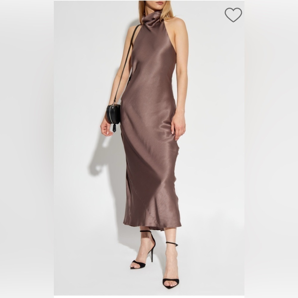 Anine Bing Eliana Silk Cowl Neck Dress size Large NWT